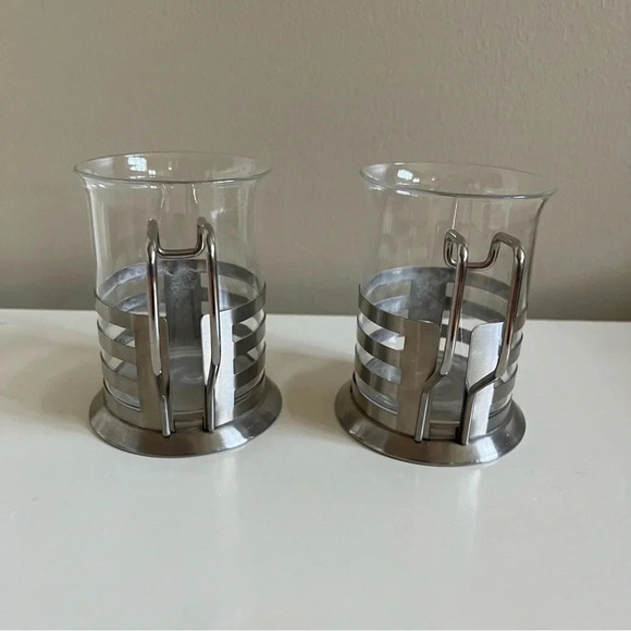 PRIMUS Coffee Glass Stainless Steel Mug Cup Set Of 2 Replacement Handle 3.75 in - Picture 2 of 7